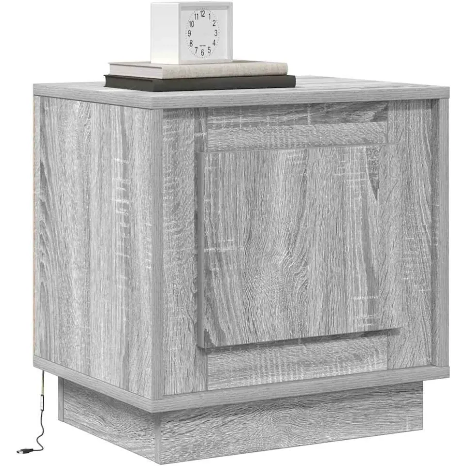 vidaXL Nachtkastje 2 st Grijs 44 x 34,5 x 45 cm Bewerkt hout