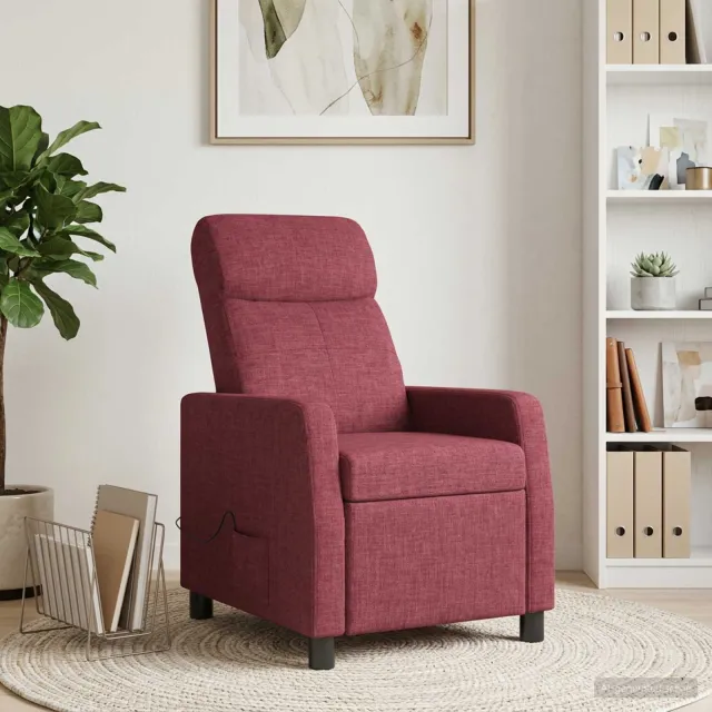 vidaXL Massage Recliner Wijnrood Stof