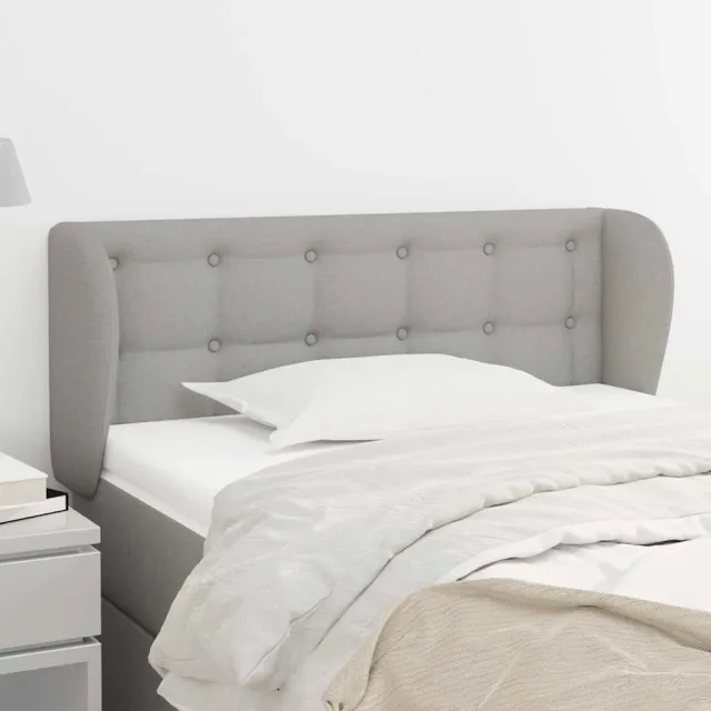 vidaXL Hoofdbord met randen 93x23x78/88 cm stof lichtgrijs grijs