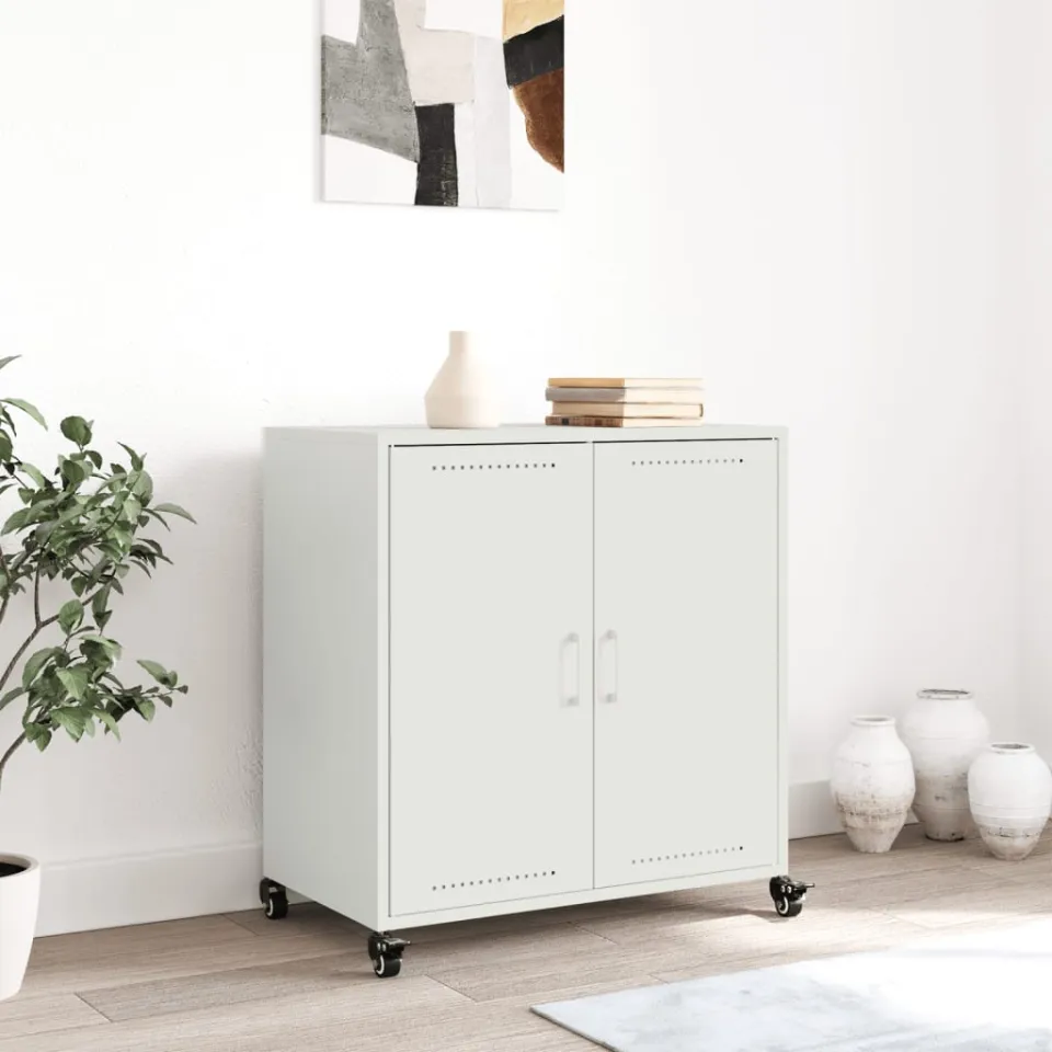 vidaXL Dressoir 68x39x72 cm staal wit, foto 3