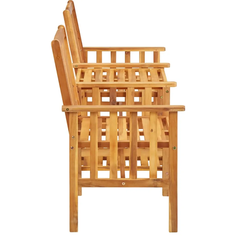 vidaXL Tuinstoelen met theetafel 159x61x92 cm massief acaciahout bruin, foto 4