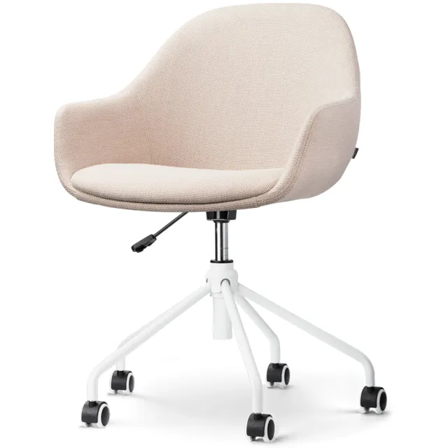 Nolon Nout-Mae bureaustoel beige - wit onderstel
