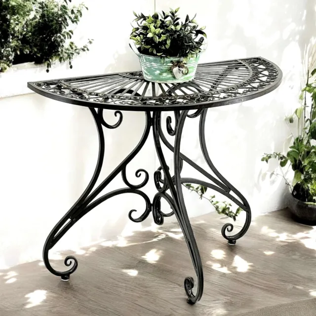 ‎DanDiBo DanDiBo Vigo Wandtafel halfrond - Bruin antiek metaal - 90 cm