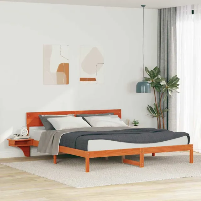 vidaXL Bedframe Wasbruin 180 x 200 cm Massief grenenhout