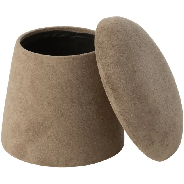 J-Line kruk Paddenstoel - hout - greige - small Beige