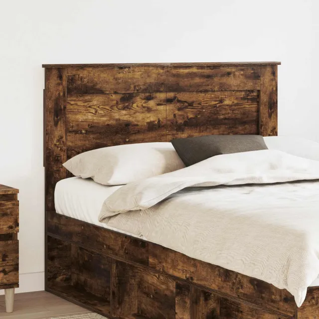 vidaXL Hoofdbord Gerookt eiken Bewerkt hout Bruin