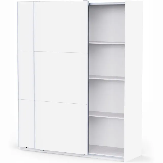 CBA Kledingkast met schuifdeuren 180x224 cm "Alhambra" witte melamine