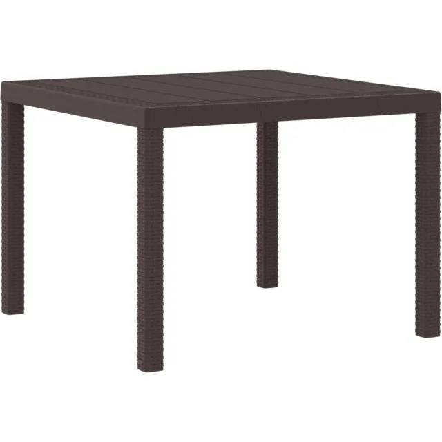 vidaXL Tuinstafel Bruin 100 x 100 x 73 cm poly rattan, foto 2