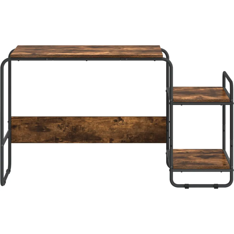 vidaXL Bureau met opbergruimte Gerookt eiken 131.5 x 50 x 75.5 cm Bruin
