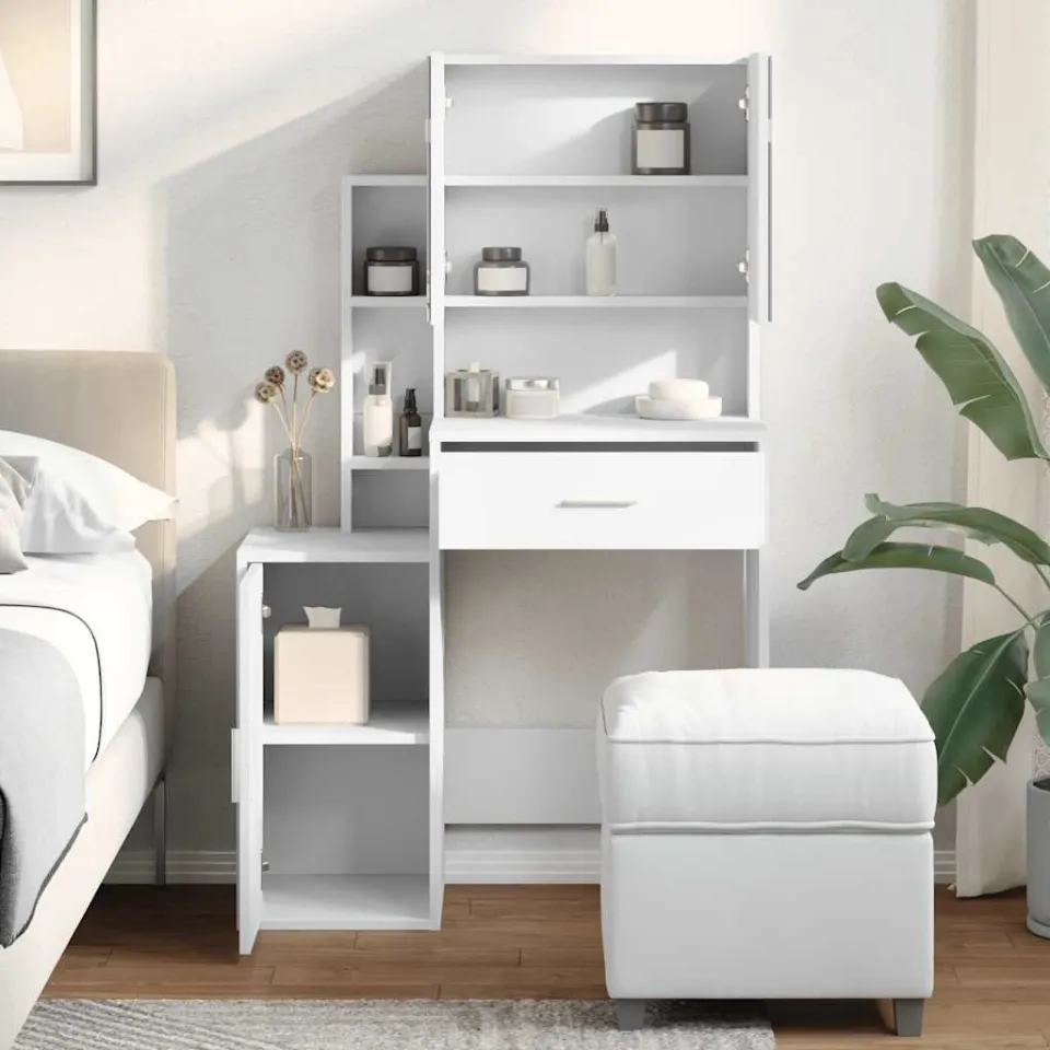 vidaXL Kaptafel met kastje 80x35x132 cm wit, foto 3