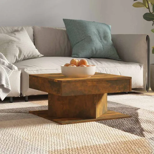 vidaXL Salontafel 57x57x30 cm bewerkt hout gerookt eikenkleurig, foto 2