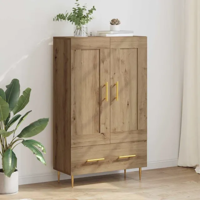 vidaXL Highboard Artisan Eiken 69,5 x 31 x 115 cm Bewerkt hout Bruin