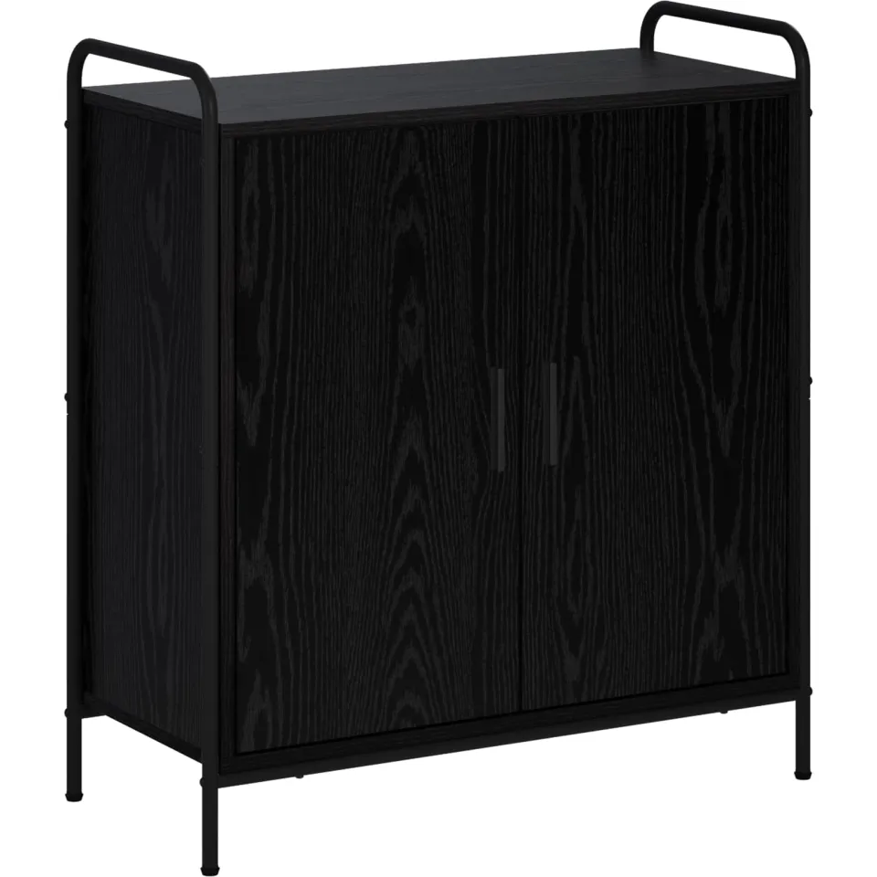 vidaXL Dressoir Zwart eiken 97 x 33 x 81 cm Bewerkt hout, foto 3