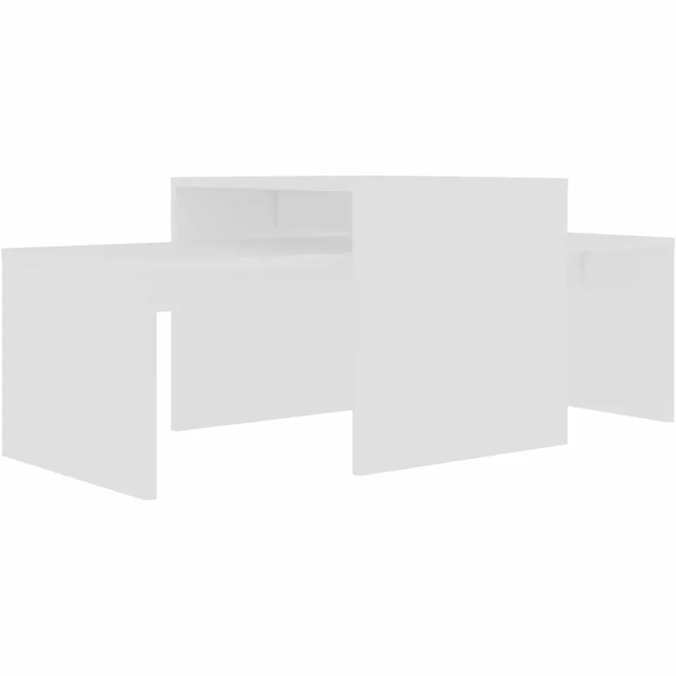 vidaXL Salontafelset 100x48x40 cm bewerkt hout wit, foto 3