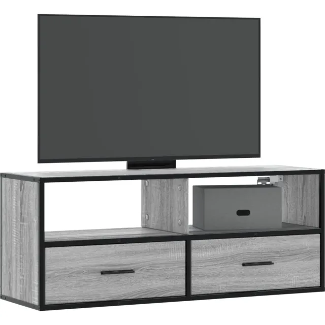 vidaXL Tv-meubel 100x31x39,5 cm bewerkt hout metaal grijs sonoma eiken