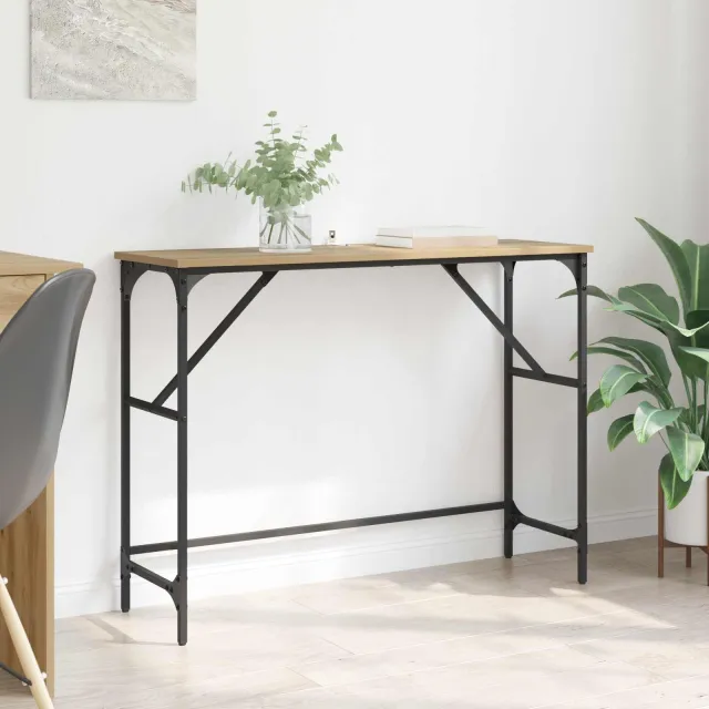 vidaXL Wandtafel Artisan Eiken 100 x 32 x 75 cm Bewerkt hout, foto 2