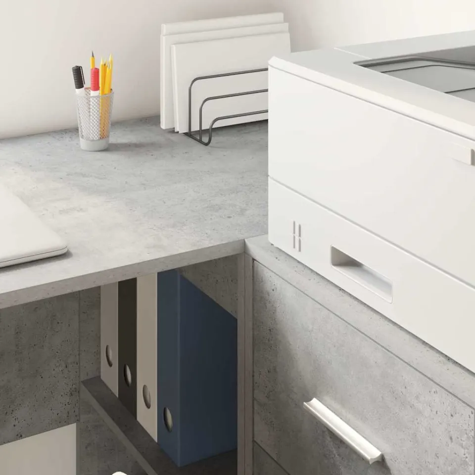 vidaXL Dressoir met lade Beton Grijs 38 x 34 x 75 cm, foto 4