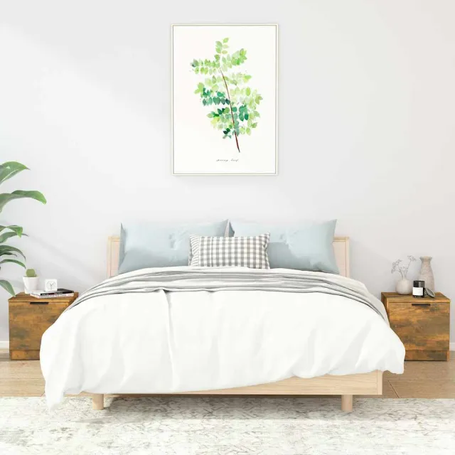 vidaXL Nachtkastjes 2 st 40x39x40 cm gerookt eikenkleurig, foto 2