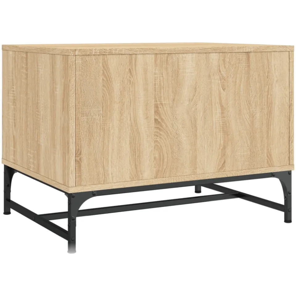 vidaXL Salontafel met glazen deuren 68,5x50x50 cm sonoma eikenkleurig, foto 4