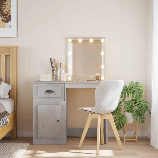 vidaXL Kaptafel met LED-verlichting 90x42x132,5 cm betongrijs