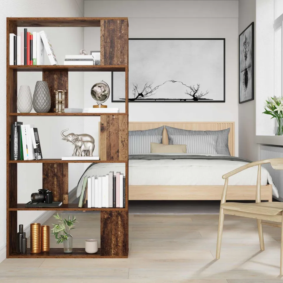 vidaXL Boekenkast 80 x 24 x 159 cm Bewerkt hout Oudhout bruin, foto 3