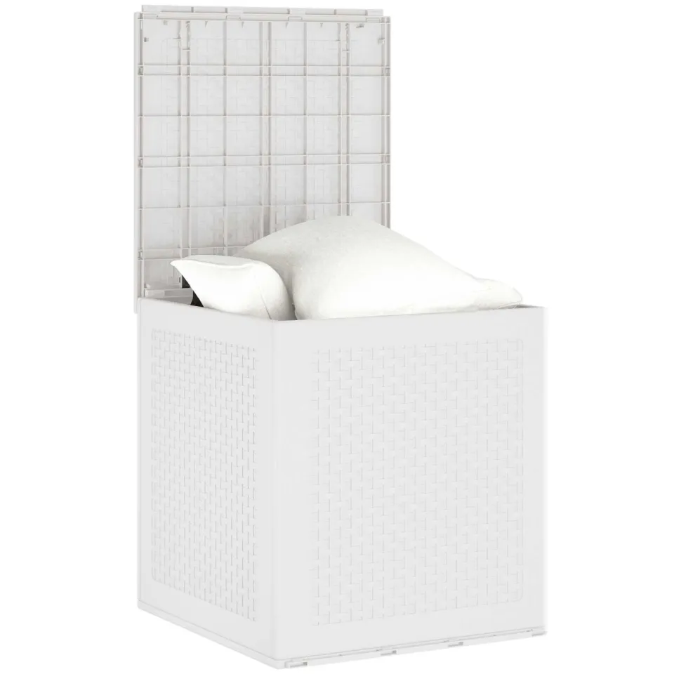 vidaXL Opbergbox met opslag Wit 55 x 53 x 57 cm Polypropyleen, foto 2