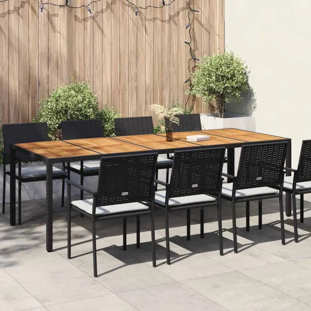 vidaXL Tuinstafel Zwart poly rattan, foto 2