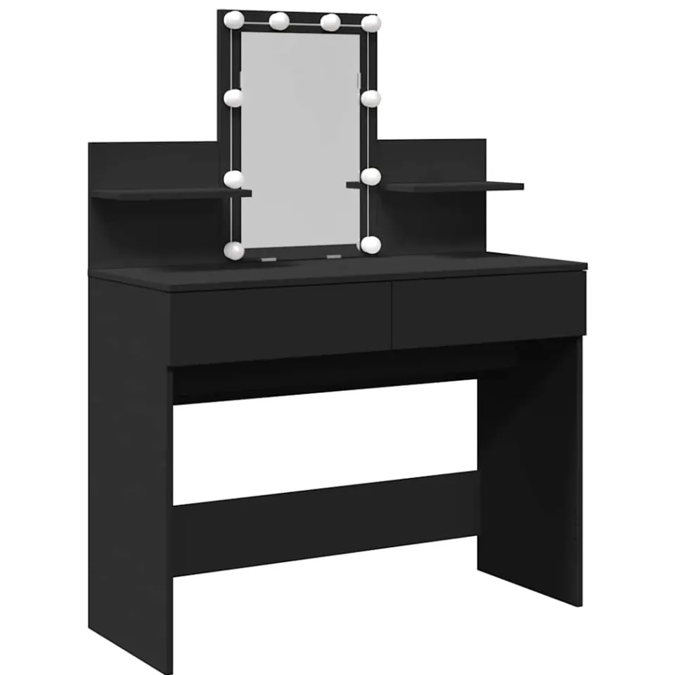 vidaXL Kaptafel met LED-verlichting 100x40x130 cm zwart