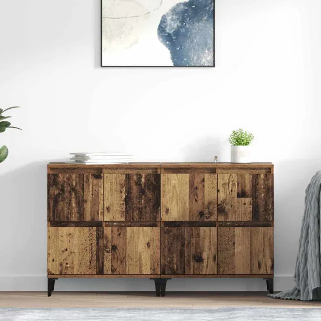 vidaXL Dressoirs 2 st Oud Hout 60 x 35 x 70 cm Bewerkt hout bruin, foto 2