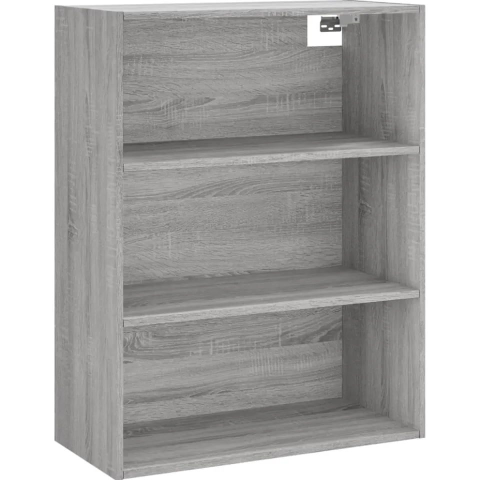 vidaXL Hoge kast 69,5x34x180 cm bewerkt hout grijs sonoma eikenkleurig, foto 4