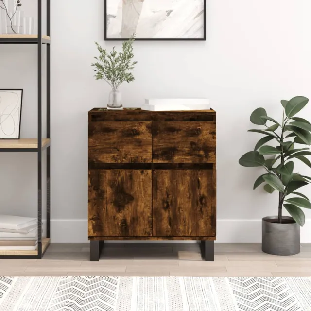 vidaXL Dressoir 60x35x70 cm bewerkt hout gerookt eikenkleurig Bruin