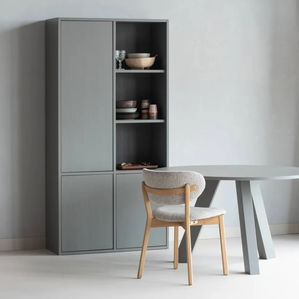 WOOOD Rhonda Eettafel Ø120 CM - Eiken - Bordeauxrood - 75x129x129, foto 2