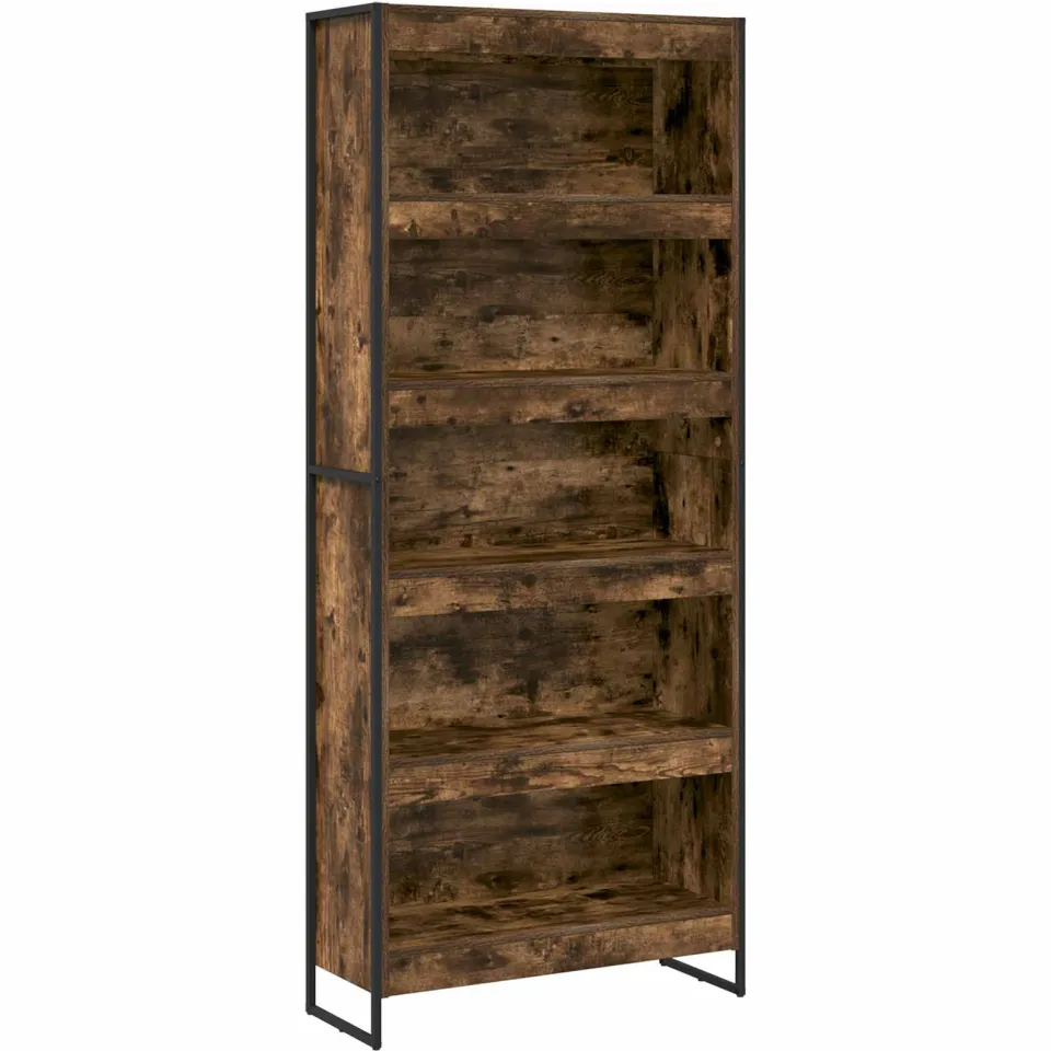vidaXL Boekenkast 80 x 30 x 189,5 cm Bewerkt hout Rook Eik Bruin