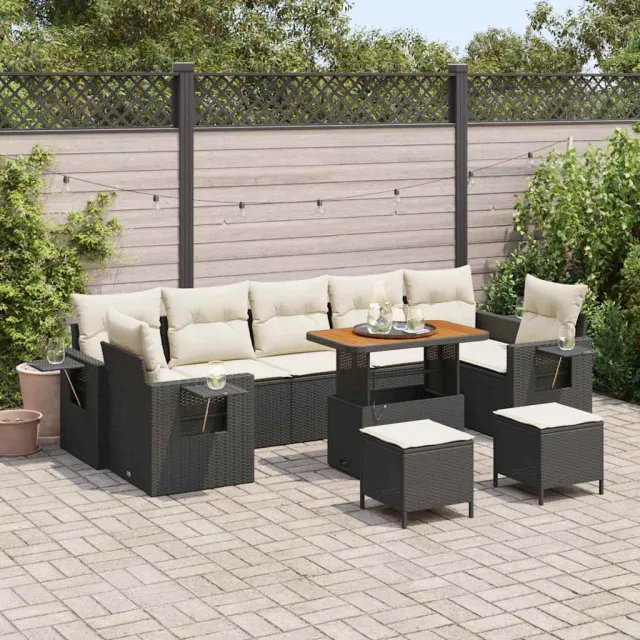 vidaXL Tuin Sofa Set 10 st Zwart poly rattan, foto 2