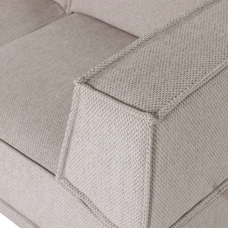 WOOOD Manu Chaise Longue Bank Links - Velvet - Bruin - 73x286x160, foto 5
