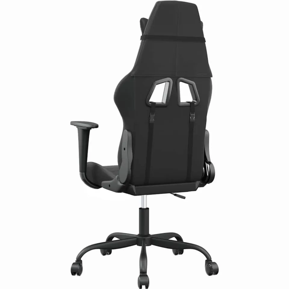 vidaXL Massage gamestoel kunstleer zwart en grijs, foto 4