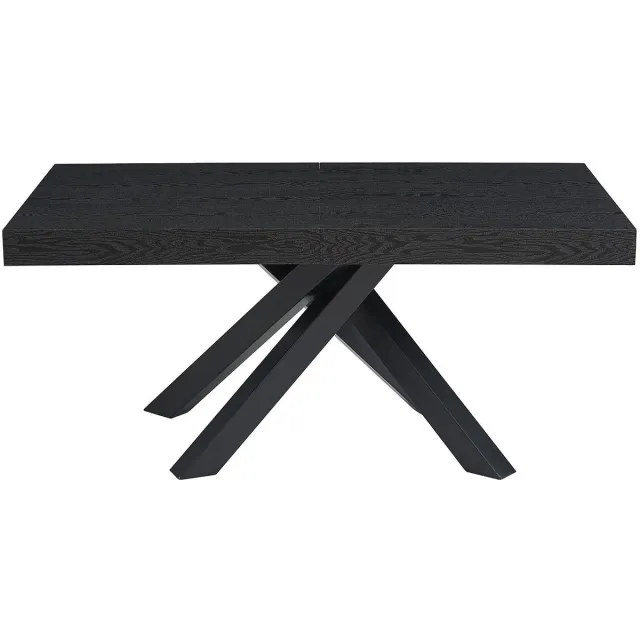 Vente-unique Set tafel CATONAV + 4 stoelen GULSUN - Zwart en beige