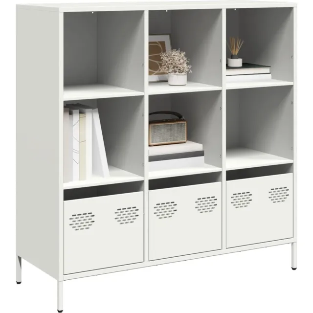 vidaXL Hoge kast 101,5x39x103,5 cm staal wit