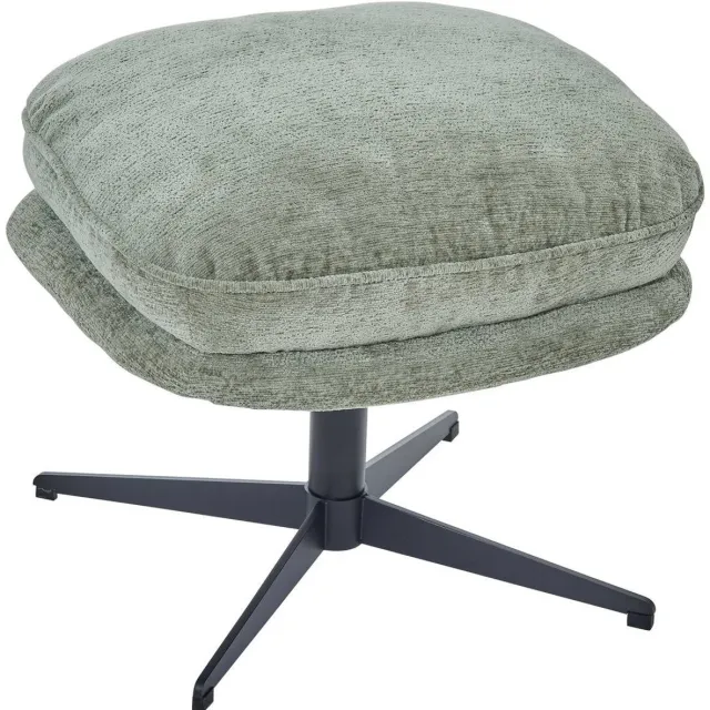 Atmosphera Créateur d'intérieur® Draaibare voetsteun van chenille-stof STELAN vert kaki