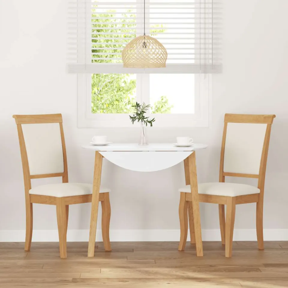 vidaXL Eetkamerstoelen met kussens 2 st massief hout naturel rubber, foto 3