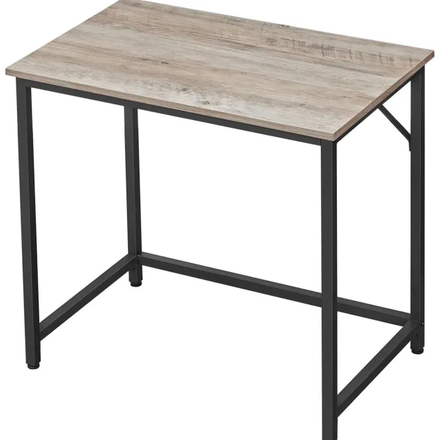 Klarven Bureau Greige-Zwart - Industrieel Bureau - Desk - Verstelbare Poten - Draagvermogen 50kg - 50x80x75,5 cm