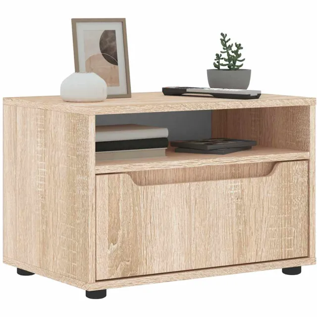 vidaXL Tv-meubel VISNES 60x40x38 cm bewerkt hout sonoma eikenkleurig Bruin