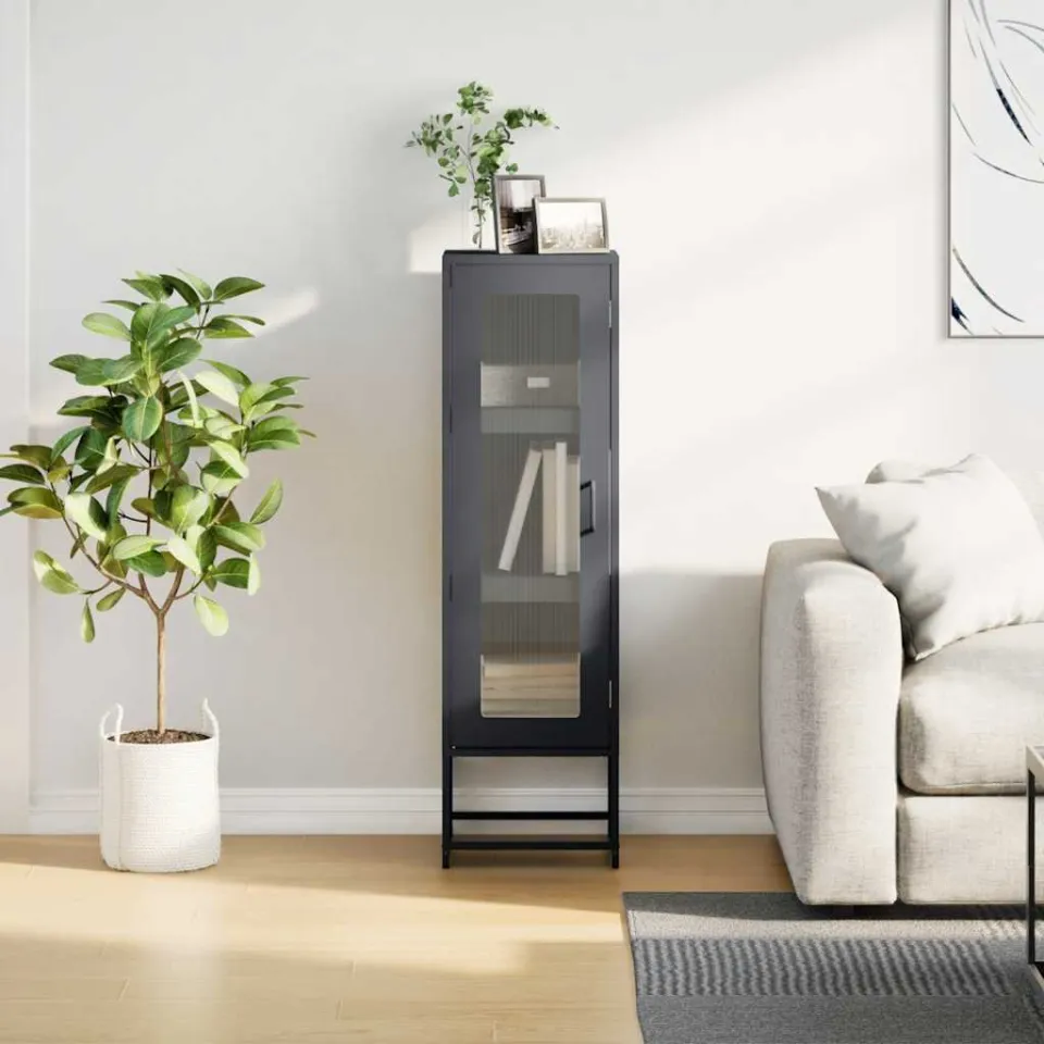 vidaXL Hoge kast 36x39x123 cm koudgewalst staal antracietkleurig, foto 3