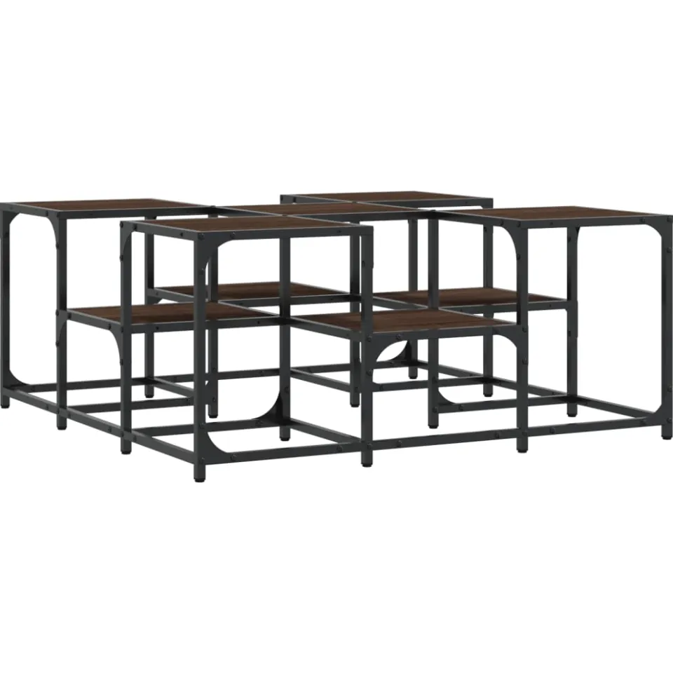 vidaXL Salontafel 91x91x40 cm bewerkt hout bruin eikenkleur, foto 4