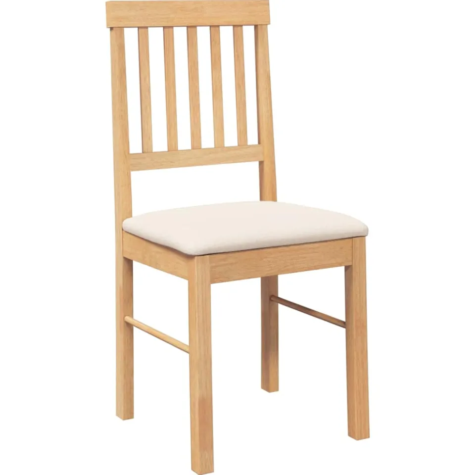 vidaXL Eetkamerstoelen met kussens 2 st massief hout rubber bruin, foto 4