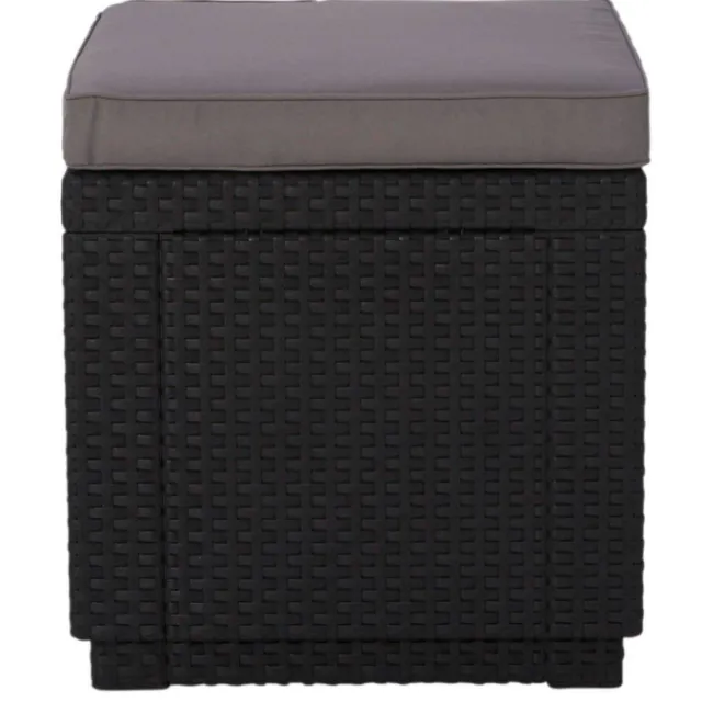 Allibert Cube hocker met opbergruimte (42x42 cm) Grafiet