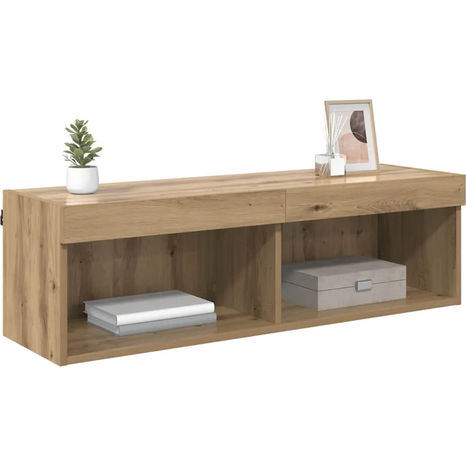 vidaXL TV-wandkast 100 x 30 x 30 cm Artisan Eiken Bewerkt hout Bruin