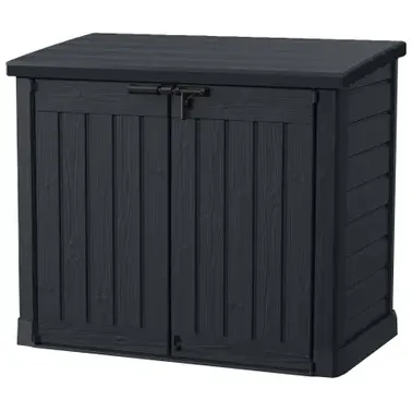 Keter Kussenbox Store-it-out Max - Houtlook - Grijs - 1200l - 145,5x82x125cm Antraciet