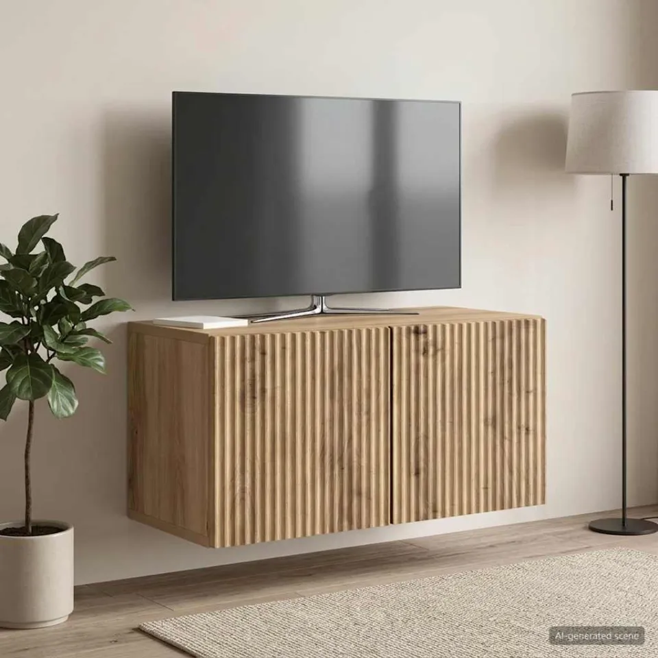 vidaXL Wandbeugel TV-kast 59,5 x 31 x 30 cm Artisanaal eiken, foto 4