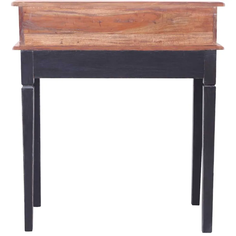 vidaXL Schrijftafel met lades 90x50x101 cm massief mahoniehout bruin, foto 3